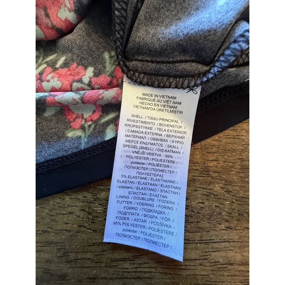 Lauren Ralph Lauren V-neck Black/Red Floral Maxi Length Dress Size 12 - Picture 6 of 6